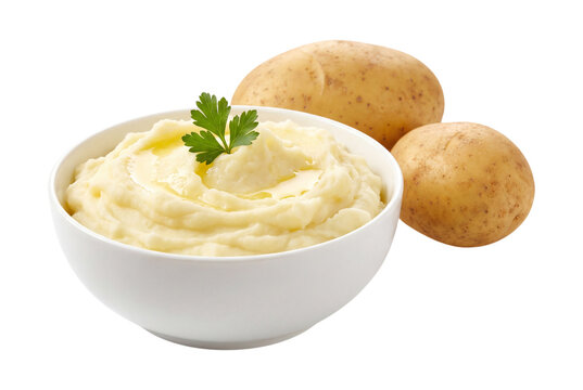 Mashed potatoes isolated on transparent background