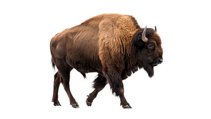 Large wild american bison buffalo standing sideways isolated on transparent background © Thompson-DS