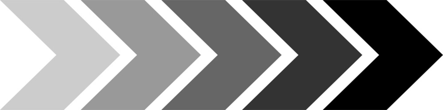 Five arrows of graduating shades of grey pointing to the right, indicating progress or a step-by-step process
