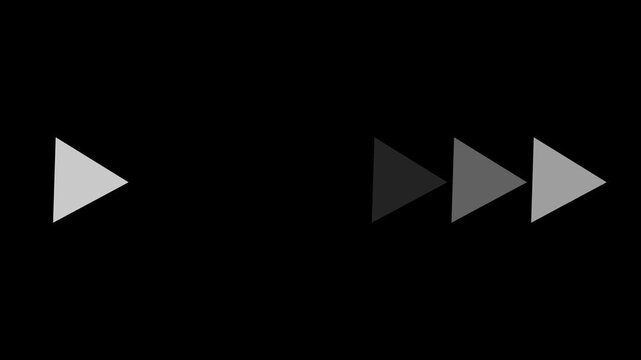 Arrows pointing forward illustrate a progressive motion sequence across a dark background, representing digital navigation, user interface speed, and the seamless transition of modern technological.