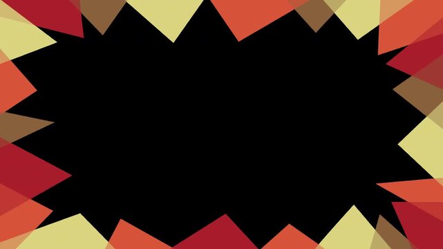 Horizontal pulsing triangular geometric frame with transparent background, red and coral palette.