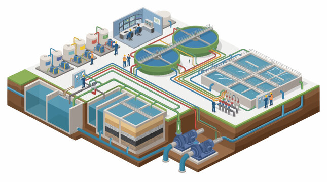 Modern Sustainable Industrial Aquaculture Complex Design.