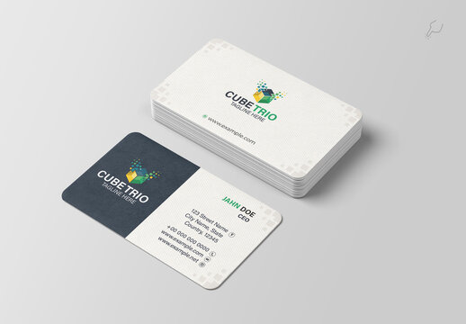 Modern Business Card with Cube Trio Branding Design