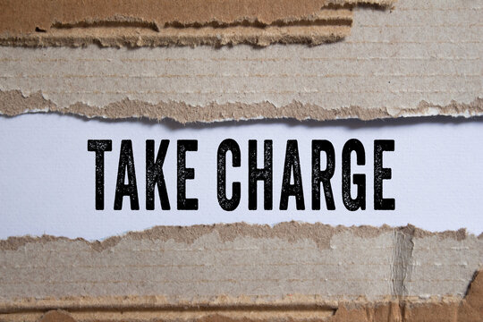 TAKE CHARGE text concept photo