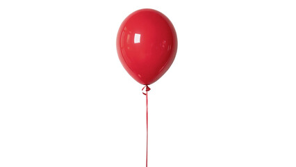 Single bright red helium balloon isolated on transparent background © Sophia