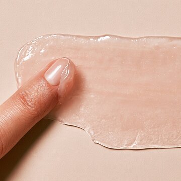 Finger swatching cosmetic gel for skincare beauty product