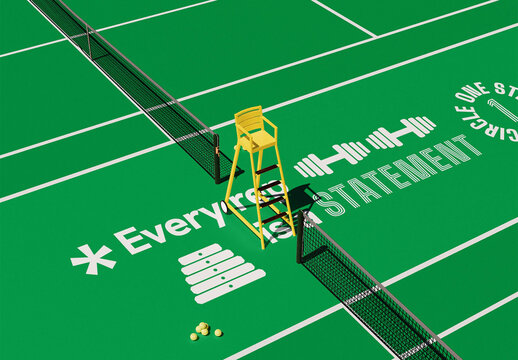 Tennis Court Advertising Mockup