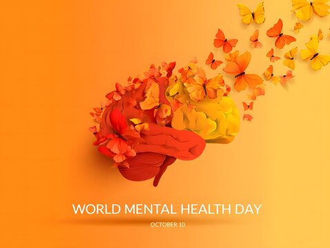 World mental health day colorful abstract design