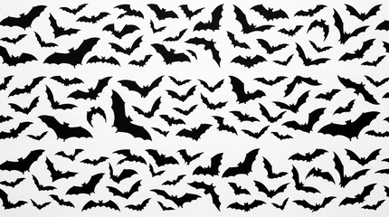 Fototapeta premium Halloween Bat Silhouette Pattern
