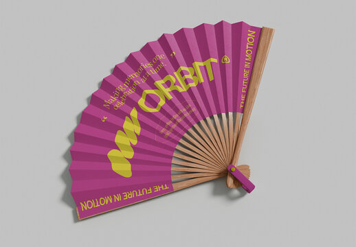 Folding Hand Fan Mockup