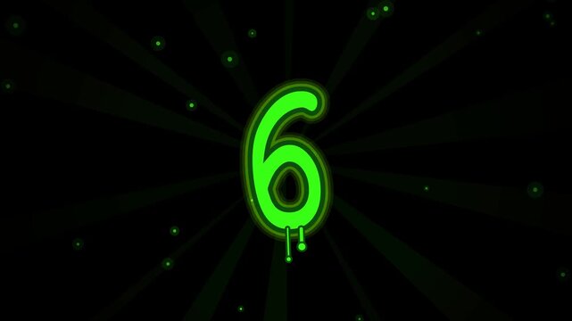 Slime green countdown timer with a neon glow effect against a dark radial background