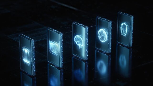 Artificial Intelligence Progression Hologram and Digital Technology