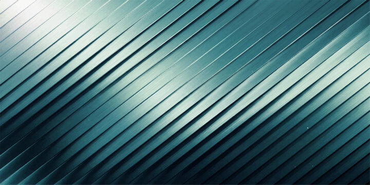 Metallic abstract background with clean diagonal lines and a shimmering blue-green gradient creating a modern and sleek design.