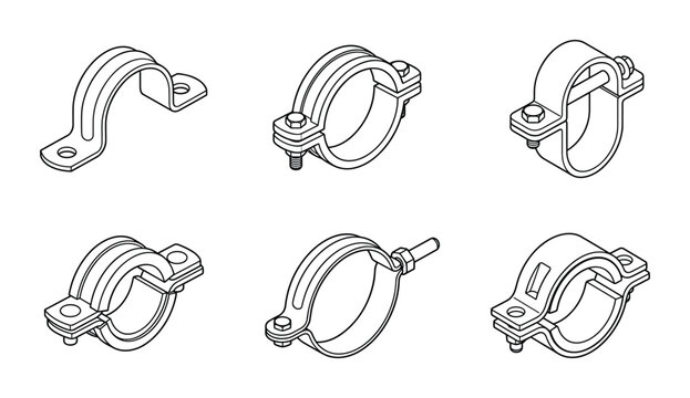 Pipe saddle and heavy duty conduit clamp collection for plumbing.