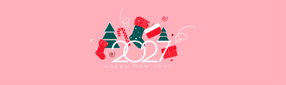 Happy New Year 2027 banner.