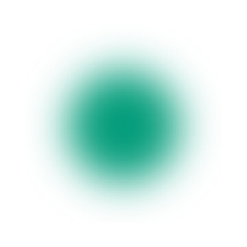 Abstract teal green gradient circle with soft blurred edges on a clean white background