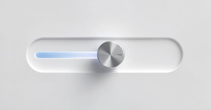 Dark matte gray slider with circular knob and rounded edges, designed as a minimalist interface element for adjusting volume, brightness, intensity, settings, and preferences.