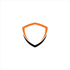Obraz premium Minimal Shield Logo Icon with Orange and Black Outline