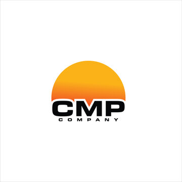 CMP Company Logo with Orange Sunset Circle on White Background