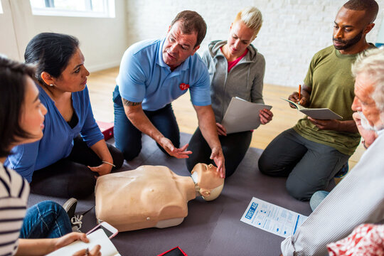 CPR training session with instructor