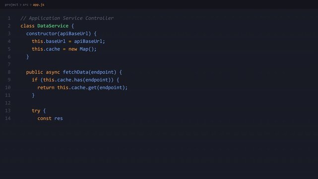 Digital technology programming source code editor interface screen