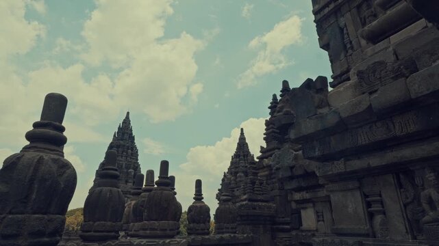 Stunning Ancient Silhouette of Prambanan Hindu Temple