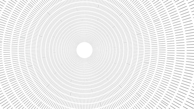 abstract radial tunnel of concentric lines geometric monochrome perspective background digital design