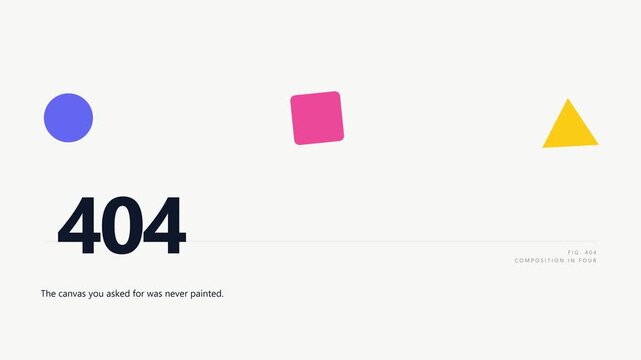 404 Error Page with Colorful Geometric Shapes for Web Design