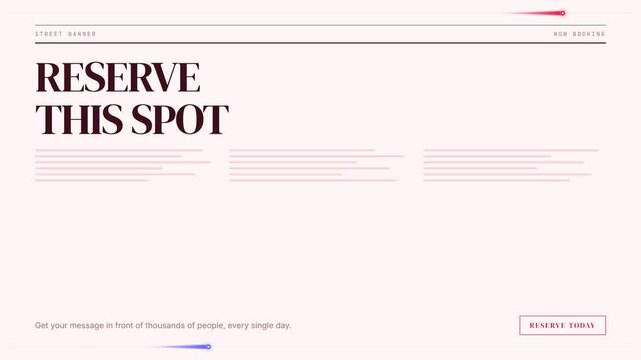 Ad Space Booking Layout with Animated Text for Street Banner