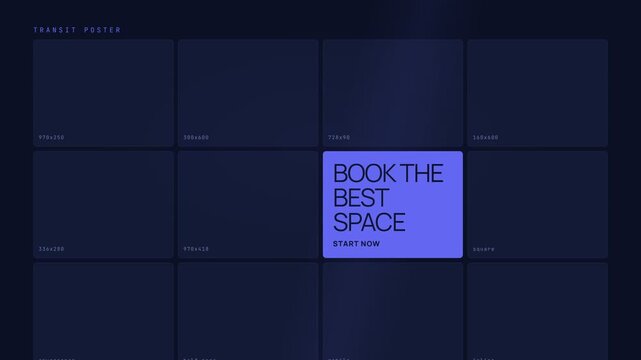 Adlayout Grid with Blue Space Booking Call to Action