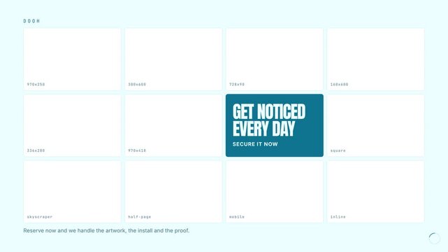 Advertising Banner Grid Showing Available Ad Space Dimensions