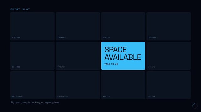 Adspace Grid Layout for Digital Advertising Booking