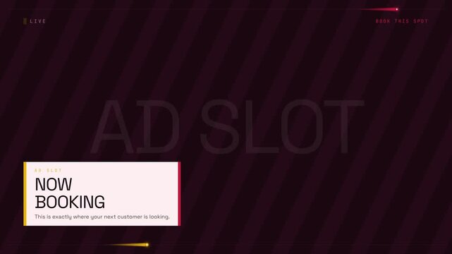Ad Slot Lower Third Animation for Commercial Booking