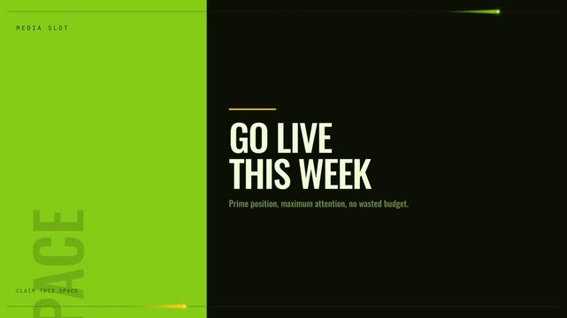 Advertising Banner Template with Lime Green and Black Split Design