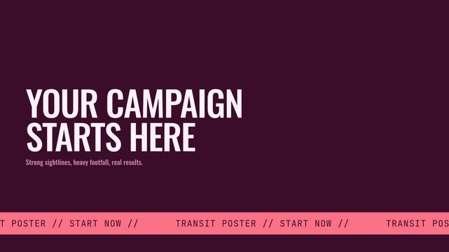 Transit Poster Advertising Template with Scrolling Ticker Text