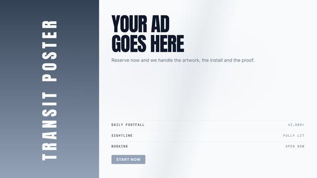 Transit Poster Advertisement Mockup for Digital Marketing Display