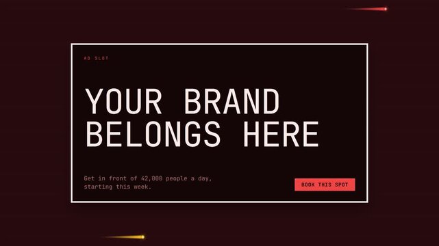 Advertising Slot Template for Brand Promotion on Dark Background