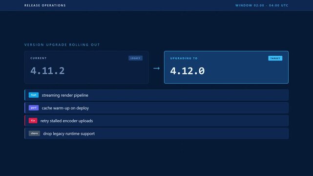 Software Update Interface Displaying Version Upgrade Process