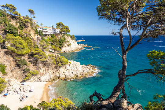 beach on Costa Brava coast near Tossa de Mar in Span