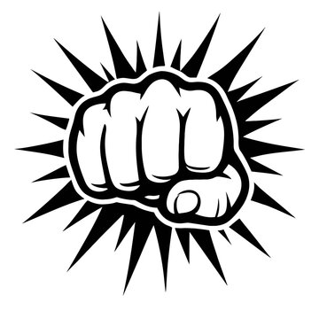 Punch Fist Burst Icon &ndash; Comic Style Boxing Power Vector Illustration