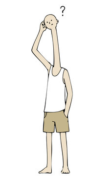 Confused Tall Guy Illustration