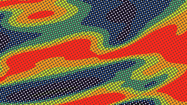 Modern abstract pop art pattern  vibrant colors with retro halftone do