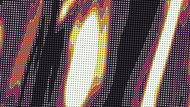 Vibrant abstract halftone dots and circles pattern with colorful verti