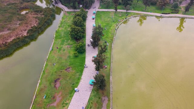 Mexico City public forest surrounded by urban development