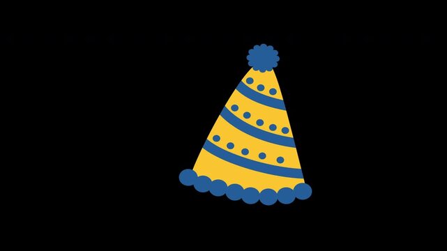 striped party hat yellow birthday