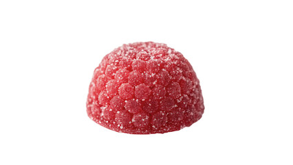 Single sweet red jelly marmalade candy with sugar on transparent background © Amelia