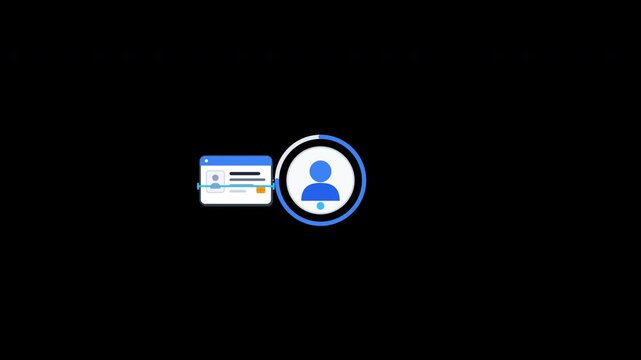User profile login loading verification on 4k transparent background alpha channel