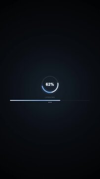 Digital Loading Bar Animation Progress Percentage UI Element