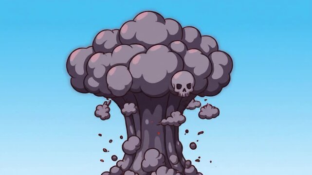 Animation of cartoon explosion frame by frame in VSRExport software