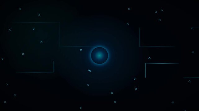 Abstract Digital Background with Glowing Cyber Elements